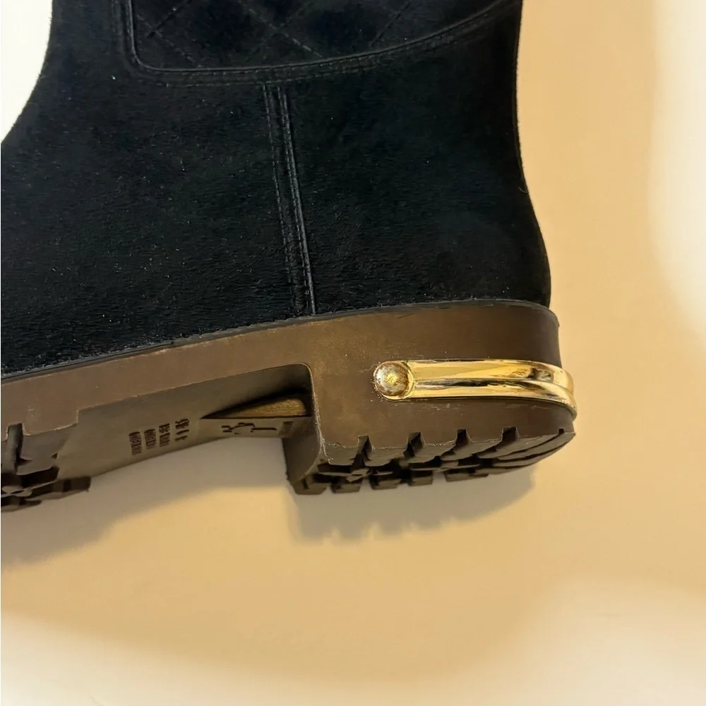 Ulan Rainy Steps Jessie Black Quilted Rain Boots Size 9